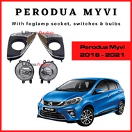 Perodua Myvi G3 2018 2019 2020 Fog Lamp Foglamp Foglight Spotlight Set (Including Foglamp Cover, Soc