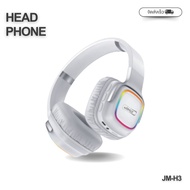 JMAX หูฟังบลูทูธแบบครอบหู ดีไซน์ทันสมัย วัสดุหุ้มหนังอย่างดี พร้อมปุ่มการใช้งานครบเครื่อง รุ่น JM-H3
