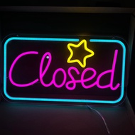 Light Sign Shop Letter Running Led Neon Closing Closed Size 42x23cm