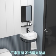 Toilet Cabinet Waterproof With Mirror Stainless Steel Bathroom Cabinet With Mirror Sink "Nordic Design Ceramic Corner Wall Hanging Triangle Small Apartment Fan-Shaped Home 23 dian