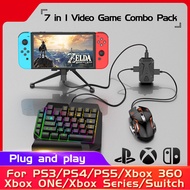 7 IN 1 Video Games Plug And Paly Gamepad Console Game Controller For PS3 PS4 PS5 Xbox Adapter Gaming Keyboard Mouse Converter