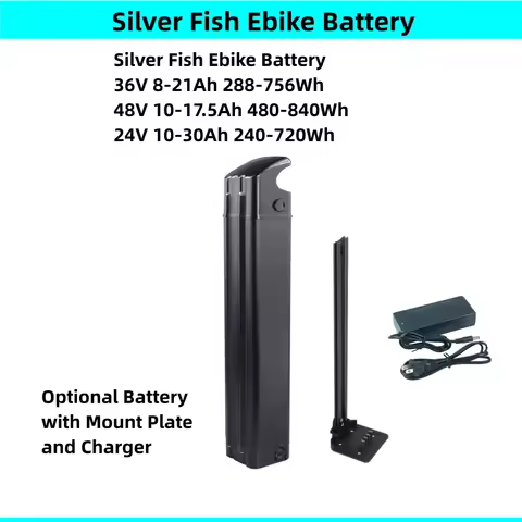 Veletrix Foldaway Folding Ebike Battery Silver Fish 36V 8Ah 10Ah 13Ah 15Ah 20Ah 24V 10Ah 13Ah Li-ion