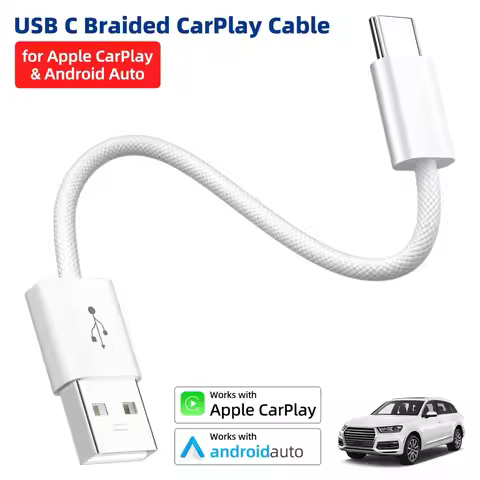 USB C Carplay Cable for iPhone 15 16 17 Series 18W Type C Braided Data Charging Cable Android Auto C