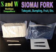 Siomai Takoyaki Fork, Bamboo Wooden, Plastic, Thick, WHOLE Pack, 500 pieces approx.; REPACKED 50  / 