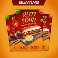 Banner Bunting Roti John Sedap Murah Bazaar Ramadhan Pasar Malam