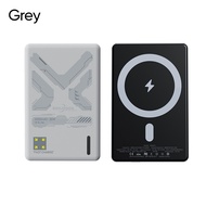 GOOJODOQ 5000mAh 1cm Ultra Slim Magnetic Power Bank Fast Wireless Charger 18W type C อินพุตชาร์จสําห