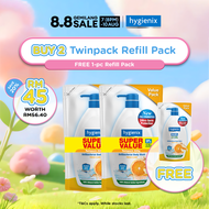 [8.8 Exclusive] Hygienix Anti-Bacterial Body Wash Fresh Care Pre & Probiotics Refill 825g Twinpack x