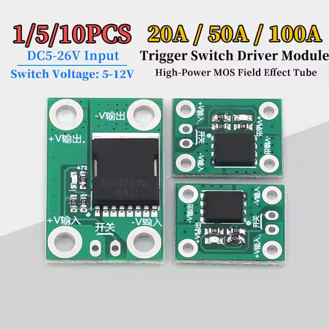 PWM Adjustable Electronic Switch (1/5/10PCS) | 20A/50A/100A High-power MOS FET Trigger Driver Module