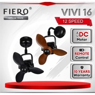DEKA Fiero VIVI 16"/ TINY 16"/ MDC168 DC Motor 3 Blade Remote Control 120° Swing Ceiling Wall Corner