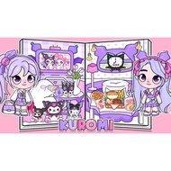Kuromi house peel-and-stick toy, beautiful Avatar doll - Paper doll