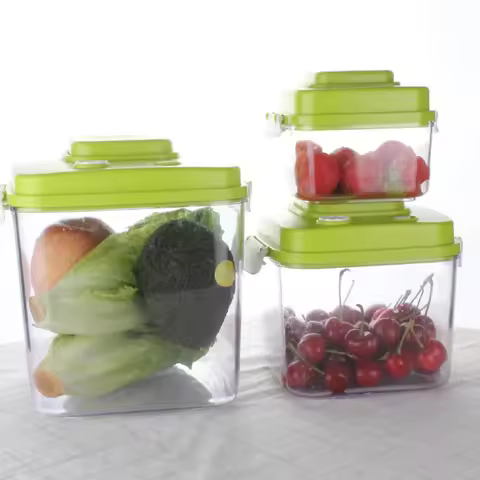 3Pcs Vacuum Food Organizer Large Capacity Dry Food Storage Case Moisture-proof Airtight Food Storage