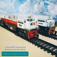 TERLARIS NEW LOKOMOTIF CC201 BERMESIN MINIATUR MAINAN KERETA API BISA