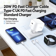 Charger 20W Fast PD Standard Charger Cable Fast Charging Type-C UK Fast Charging Fast