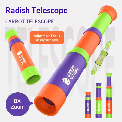 Douyin new radish telescope 8 times single tube 3 retractable adjustable focus children's educationa