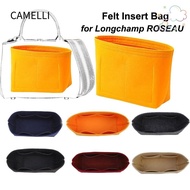 CAMELLI Insert Bag, Storage Bags Multi-Pocket Liner Bag, Travel Bucket Bag Felt Bag Organizer for Longchamp ROSEAU