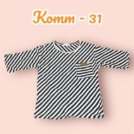 Komm-31條紋上衣短袖T恤M