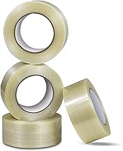 Superhesive 4 Pack 2in(5cm) 164ft(50m) 5.9mil Fiberglass Tape, Transparent Filament Reinforced Strap