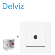 DELVIZ 86mm*86mm wall type TV socket. With junction box.