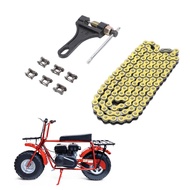 aqxreight 420 Motorcycle Chain 120 Links High Strength Steel Roller with 6 Master for CRF150 Grom YZ