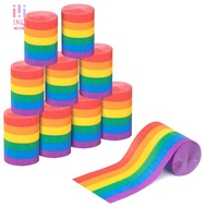 12 Rolls 394 Ft Rainbow Colorful Crepe Paper Streamers Decoration