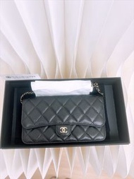 尖沙咀門市💖全新 Chanel cf woc wallet on chain 黑金荔枝牛皮