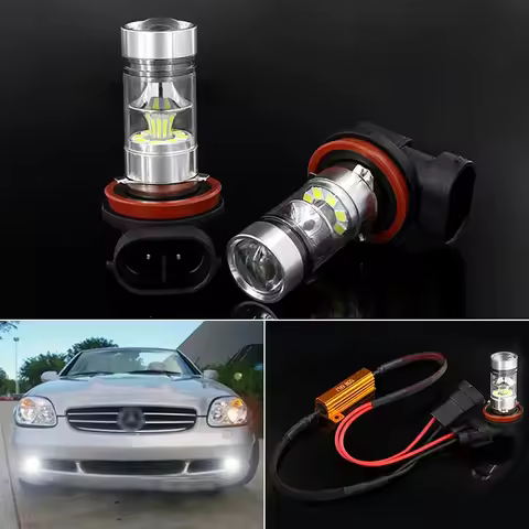 2PCS H7 Canbus H8 H11 LED Fog Light Bulb DRL Lamp for Mercedes Benz W203 W211 W204 W210 CLA W212 W20