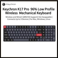 Keychron K17 Pro Ultra-Slim Wireless QMK/VIA Custom Mechanical Keyboard, 96% Layout Low Profile Gate