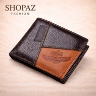 SHOPAZ Men’s Leather Wallet Fashion Short Wallet Card Holder Bills Cash Organizer Quality Wallet for