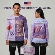 Baju Ringgit RM100 Edisi Kolektor 2026 | RM100 Banknote Inspired Long Sleeve Jersey Malaysian Pride 