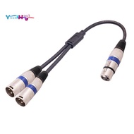 3 Pin XLR Female to Dual XLR Male Y Splitter Cable, XLR Splitter Cable, Microphone Splitter Cord Aud