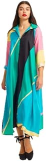 Varni Jewel Full Lengthed Printed Softy Silk Modest Wear Kaftan for Women,Beach Dress,Maxi Dress,Caftan, Birthday,Regular Kaftan Green, Green, One Size