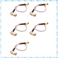 [R Q M U] 5pcs 6 Inch SMA Male to SMA Right Angle Male Plug Jumper Pigtail Cable RG316