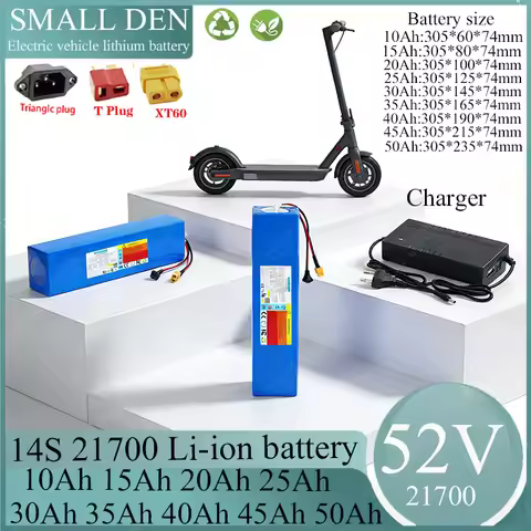 new 52V 15Ah 20Ah 25Ah 30Ah 35Ah 45Ah 50Ah 21700 Li-ion Battery Pack with 40A BMS 2000W for Electric