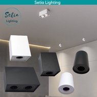 LED Surface Eyeball Spotlight Fitting Casing Frame Black White Downlight Housing Light Fixture Lampu Ceiling 明装色灯