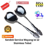 Serving Spoon Service Wayang Contents 12pcs Stainless Thick Side Dish Spoon Party Spoon Service Spoo