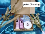 MURAH Paket GiftBox scarlett / paket hempers scarlett MINI SIZE TESTER / perawatan tubuh FREE BOX, F