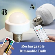 Rechargeable LED Bulb E27 Magnetic Dimmable Bulb Detachable Charging Bulb With Remote 3 Colors Chang