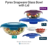 Pyrex Snapware Glass Nestable Bowls with Latch-Locking Lids