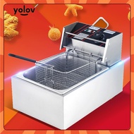 yolov commercial single-cylinder electric fryer fryer deep fryer electric fryer fried chicken fritters fries