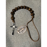 St. Benedict Cross Doorknob / Door Hanger Rosary with Miraculous Medal