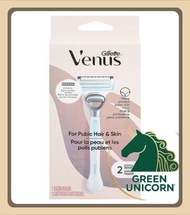 吉列 維納斯私密專研女士ComfortGlide女士除毛刀|1刀柄連2片替換刀片|1刀架2刀头|女士除毛刀頭|內置牛油果潤滑凝膠條|刮鬍替換刀|適用於所有吉列維納斯剃毛刀|刀頭|舒適滑動技術|原裝正品