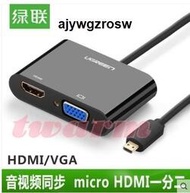 德源 (含稅)樹莓派Raspberry Pi 4B 配件 / 綠聯 micro HDMI 轉 VGA/HDMI 轉換器