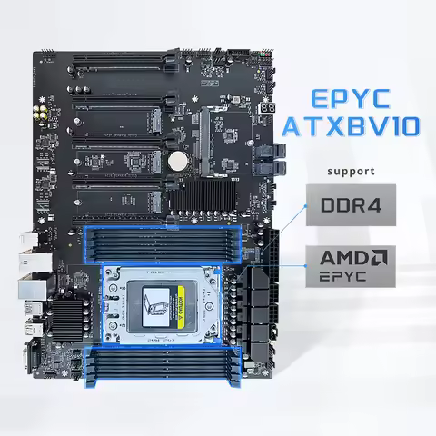HISWISER ATXBV10 Motherboard support AMD EPYC 7002 7003 series CPU 8 channel DDR4 IPMI Dual 2.5G net