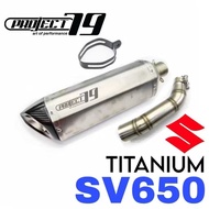 PROJECT79 Exhaust Suzuki SV650 TITANIUM Muffler Slip On Accessories Motor Link Pipe SV 650 470MM QPM