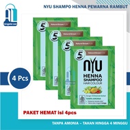 NYU Henna Shampoo Hair Colour Pewarna Rambut Penghilang Uban No Amonia Halal Cat Rambut Herbal Sache