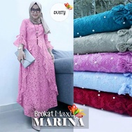 MM22 COD MAXI MARINA GAMIS BRUKAT LENGAN PANJANG/GAMIS BRUKAT PESTA WANITA