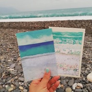 Liuyingchieh 海洋明信片套組 1組2張 礫灘 觀浪 花蓮寫生 七星潭