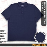 Plus Size Men's Polo T Shirt With 3 button No Pocket Color Dark Blue Code POLW01DBL