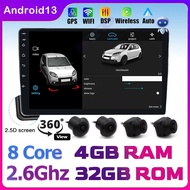 8 Core 4G+32G DSP 2DIN Car Radio Android Player with 360 Camera Car System Car Player Support WIFI /GPS /Bluetooth /FM Radio Kereta