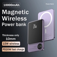 10000mAh Macsafe Powerbank Magnetic Power Bank Wireless Charger Mini Slim External Auxiliary Spare Battery For iphone 12 13 14